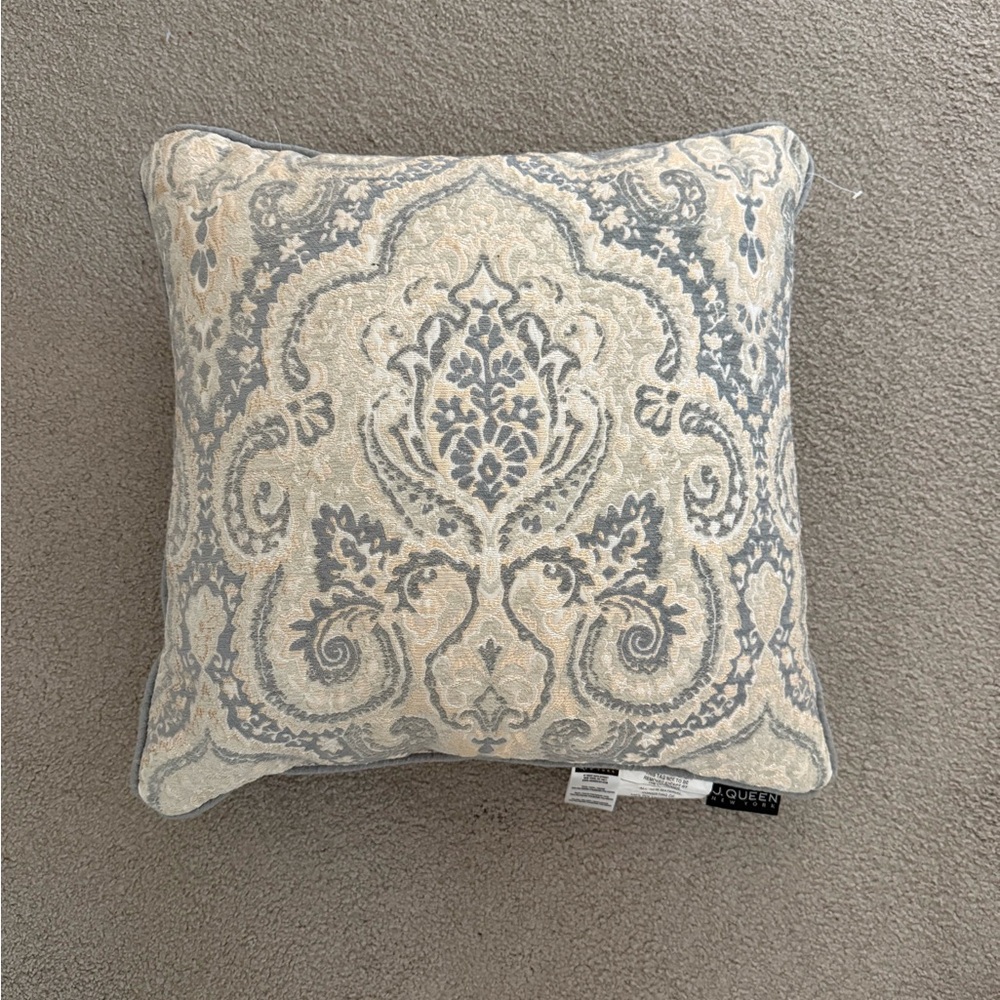 Elegant Cream and blue Decorative Pillow